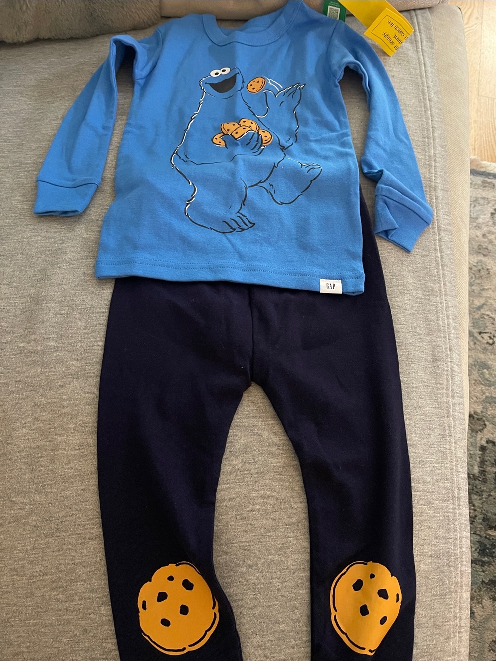 Baby GAP x Sesame Street Blue Cookie Monster Pajama Set NWT never worn!
